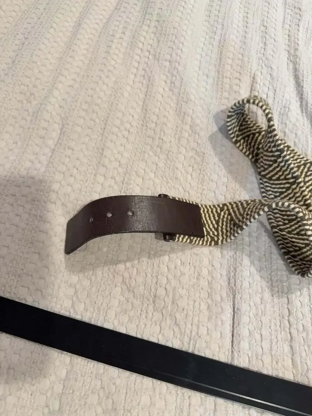 Target Woven Cotton Blend Belt with Faux Leather Trim